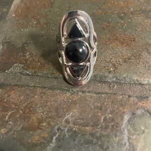 Sterling Silver Black Onyx Statement Ring - Women's Jewelry